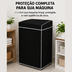 Capa Para Máquina De Lavar PVC Impermeável Com Tampa Preta G