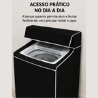Capa Para Máquina De Lavar PVC Impermeável Com Tampa Preta G