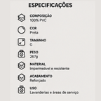 Capa Para Máquina De Lavar PVC Impermeável Com Tampa Preta G