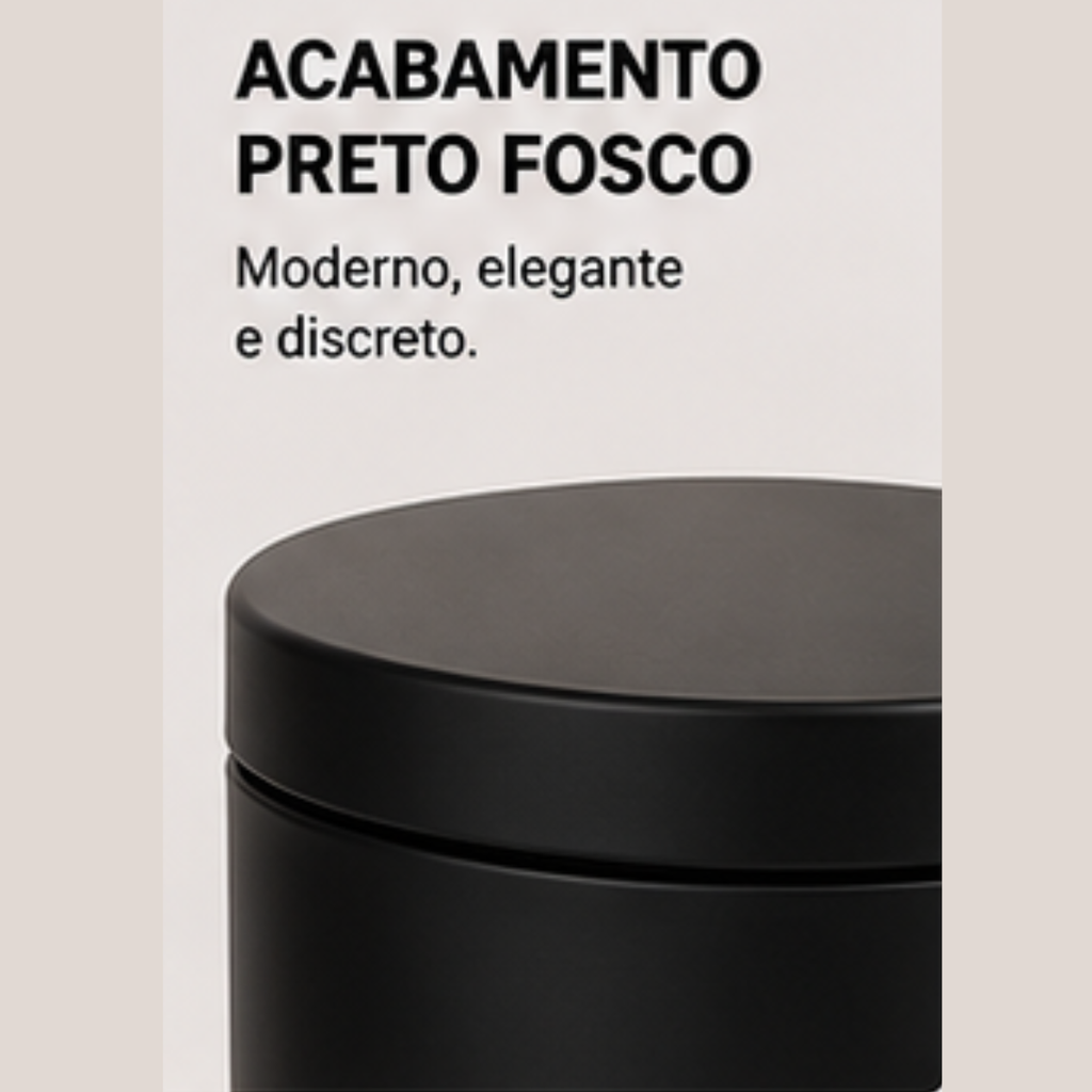 Lixeira Com Pedal 5 Litros Preta Banheiro Cozinha Escritório