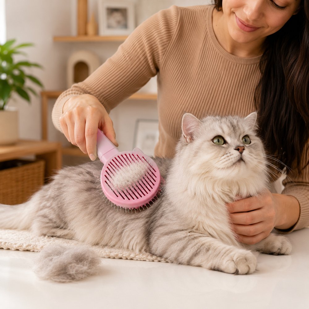 Escova Gato Tira Pelos Pet Cães Gatos Removedora De Pelos