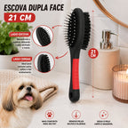 Escova Para Pets Dupla Face 21cm - Preta