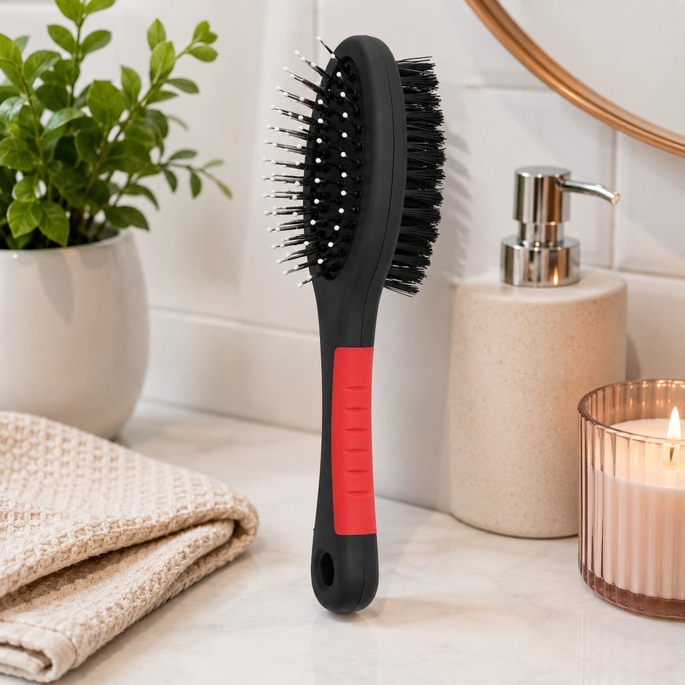 Escova Para Pets Dupla Face 21cm - Preta