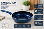 Frigideira Antiaderente Cerâmica 24cm Fratelli Azul Indução