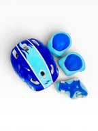 Kit Capacete Infantil Proteção 7 Peças Bike Skate -  Azul