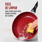 Frigideira 22cm Fratelli Black Red Max Chef base reforçada | Lgjlima Comercio