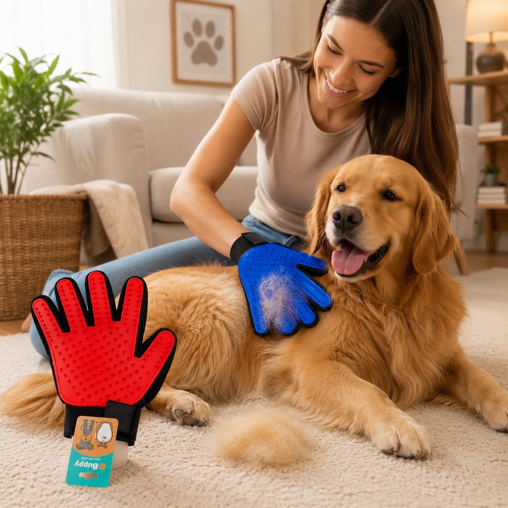 Luva Escova Pet Remove Pelos Cachorro Gato Massageadora
