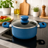 Panela Antiaderente Cerâmica com Tampa 18cm - Azul