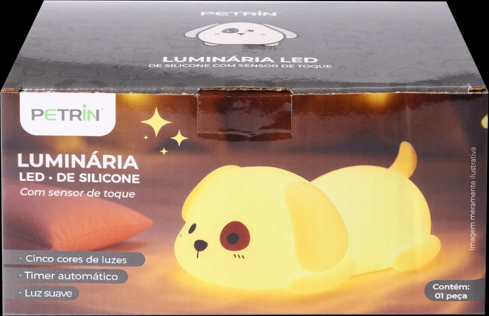 Luz noturna cachorrinho silicone seguro para crianças Petrin | Lgjlima Comercio