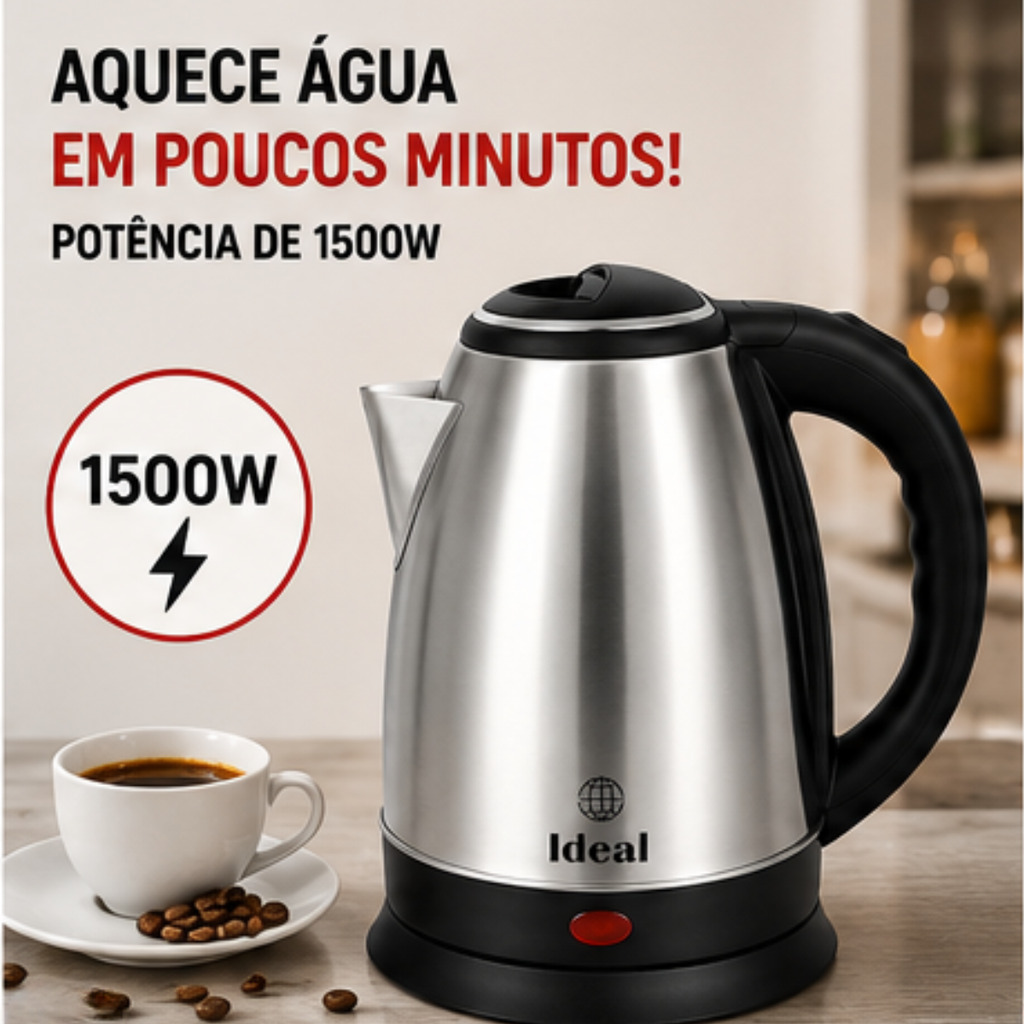 Chaleira Elétrica 1.8Lts 1500W 220V Inox - lgjlimacomercio