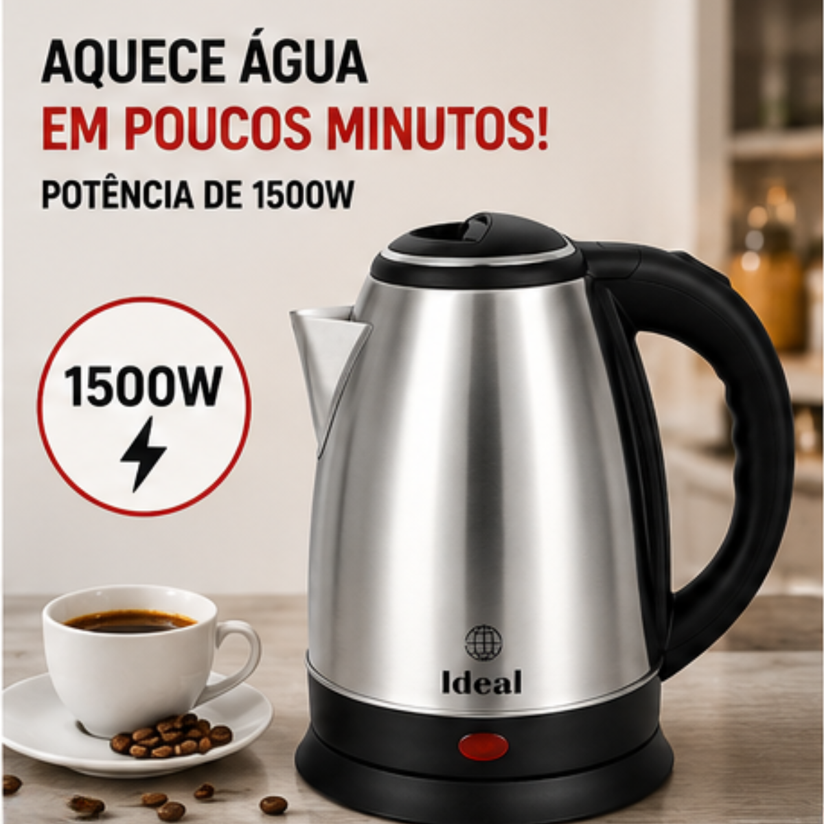 Chaleira Elétrica 1.8Lts 1500W 220V Inox - lgjlimacomercio