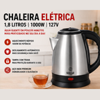 Chaleira Elétrica 1.8Lts 1000W 127V Inox - lgjlimacomercio