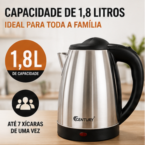 Chaleira elétrica inox Fratelli 1,8L base removível e tampa com trava | Lgjlima Comercio
