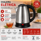 Chaleira Elétrica 1.8Lts 1000W 127V Inox - lgjlimacomercio