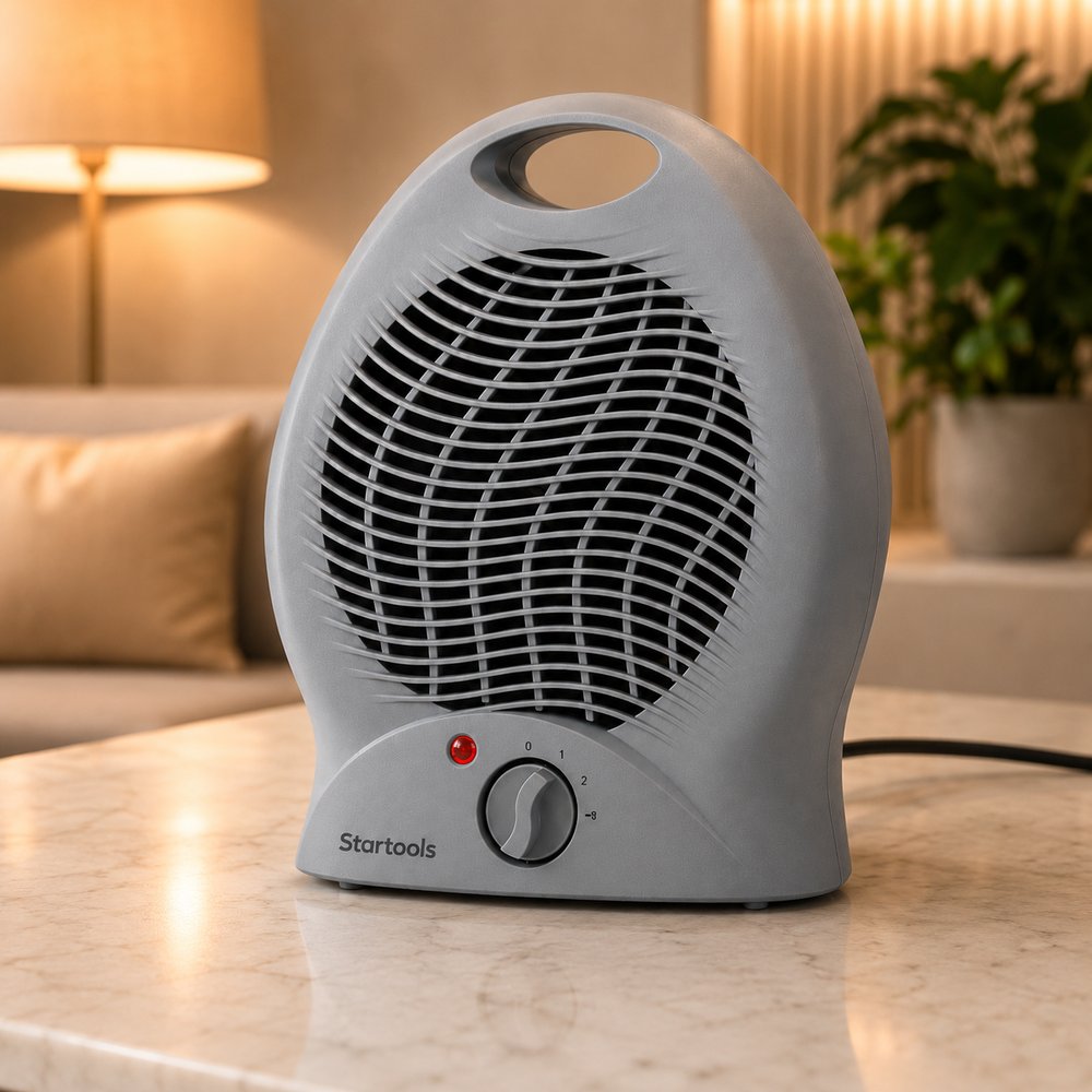 Aquecedor Elétrico 2000W 220V Portátil Cinza Quarto Sala Startools - lgjlimacomercio