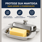 Manteigueira com Tampa inox - lgjlimacomercio