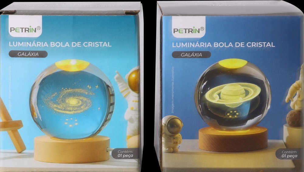 Bola cristal LED Petrin efeito 3D iluminação aconchegante | Lgjlima Comercio