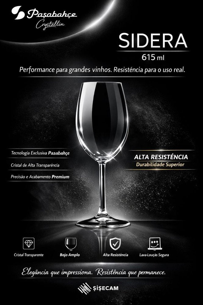 Taças cristal premium Fratelli 615ml elegância para mesa posta | Lgjlima Comercio