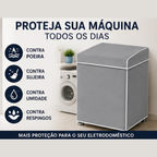 Capa de Maquina de Lavar Com Tampa PVC M - Cinza - Lgjlimacomercio