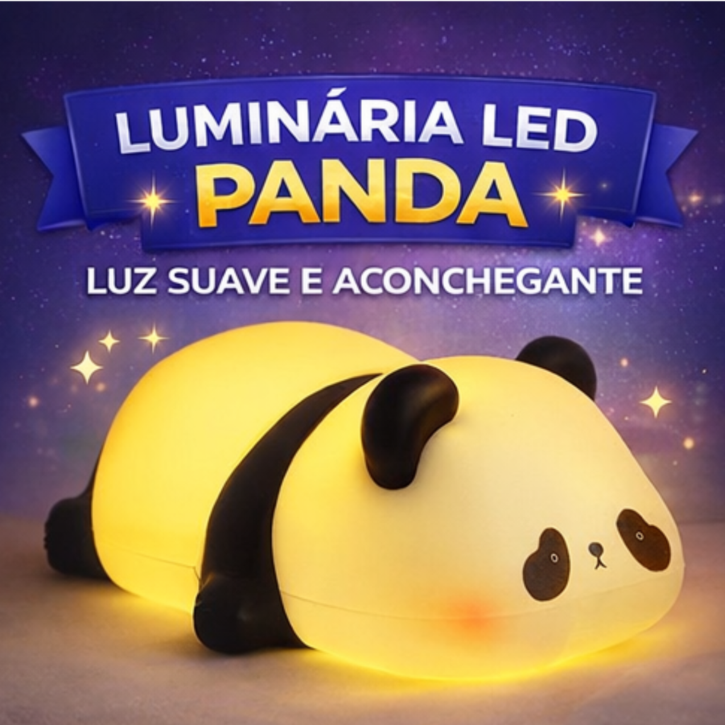 Luminária Panda silicone macio com sensor touch infantil | Lgjlima Comercio