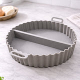 Forma Silicone Air Fryer Redonda Antiaderente C/ Divisória