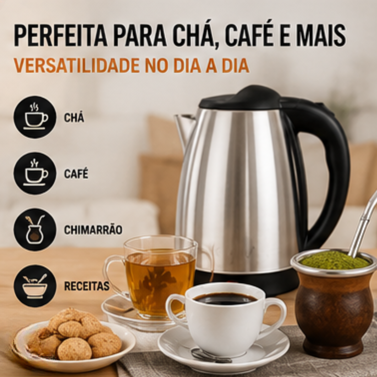 Chaleira Fratelli 1,8L 1000W aquecimento rápido para chá e café | Lgjlima Comercio