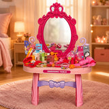 Penteadeira Princess Infantil com 46 Peças Espelho  - Rosa