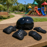 Kit Proteção Infantil 7 pçs Capacete Joelheira Cotoveleira
